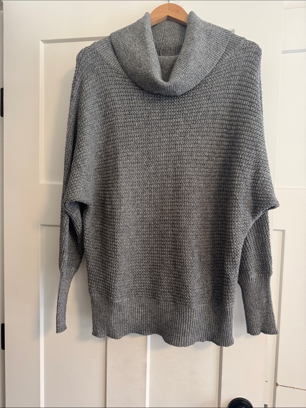 ALFRED SUNG Grey Cozy Cowl Neck Knit Sweater